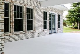 Gray Broom Concrete Coating and Texture