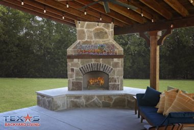 Oklahoma Stone Outdoor Fireplace