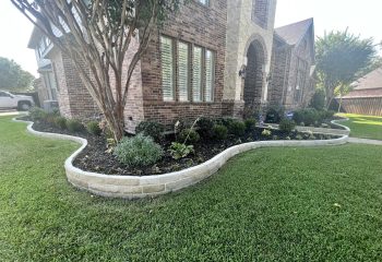 Cream Lueder Stone Flower Bed Border Plano, TX