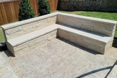 Cream Lueder Stone Seat Wall In Plano, TX