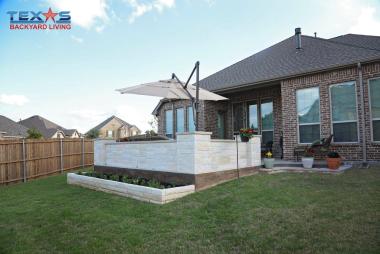 Austin Stone Seat Wall and Flower Bed in Fort Worth, TX