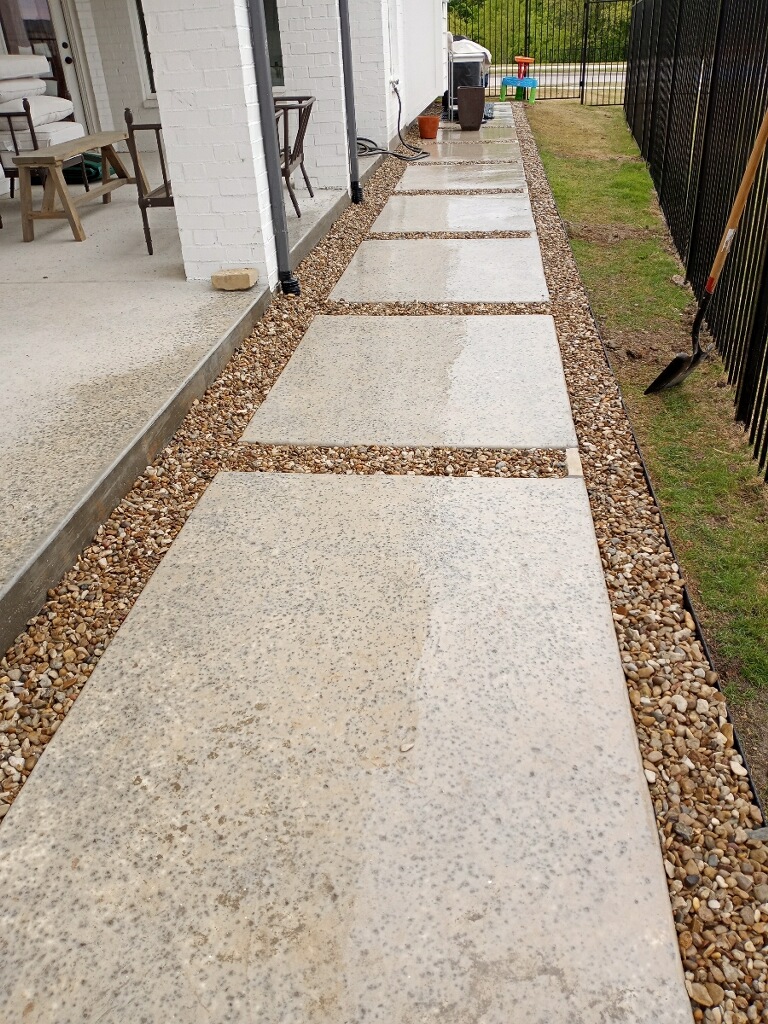 Copy of Salt Finish Pavers with Aggergate Rock Texas Backyard Living